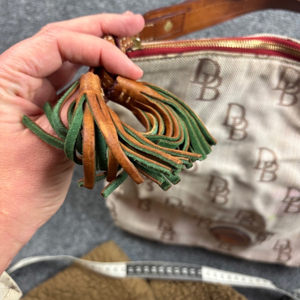 DOONEY & BOURKE Vintage Brown/Cream Hobo Bag Shoulder Bag - Picture 9 of 14